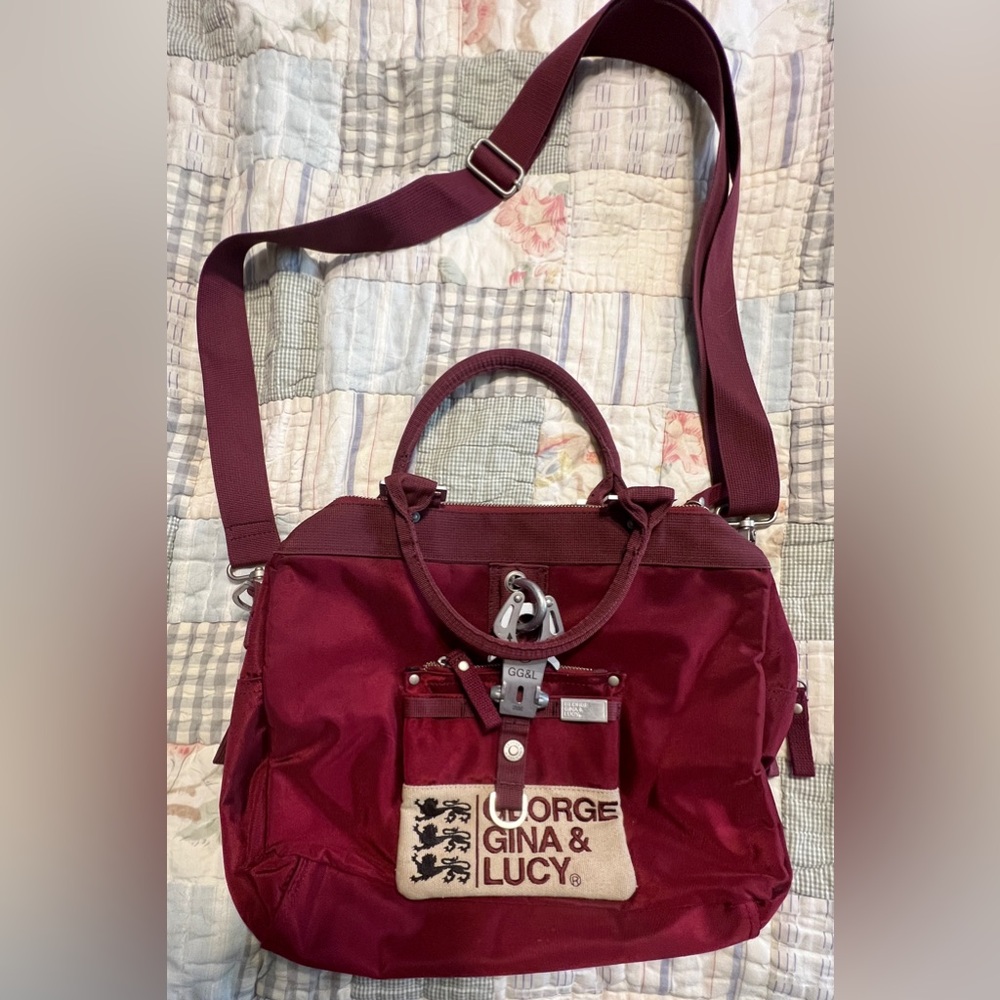 George Gina & Lucy  Miss Perfect Handbag, Burgundy Bag, vintage, never used